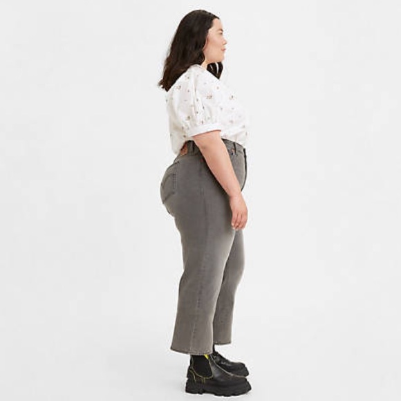 Levi’s NWT Ribcage Ankle Straight Jeans Plus Sz 22 Cosmic Chatter Gray High-Rise - Picture 2 of 11